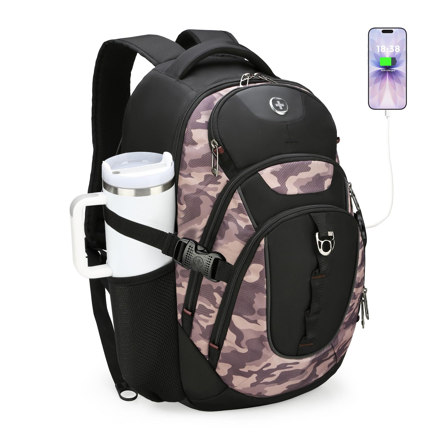 Swissdigital Business Travel Laptop Backpack-for Man and Woman with Smart USB Charging Port Fits 15.6 inches laptops, Blue