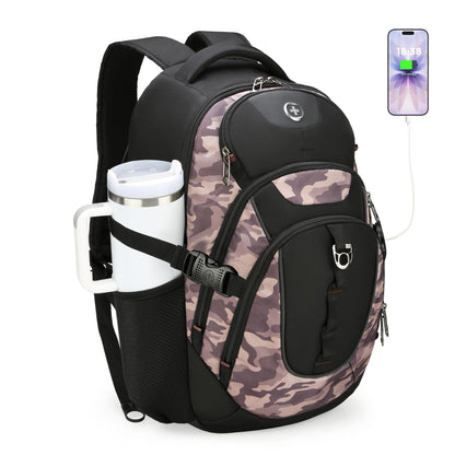 Swissdigital Business Travel Laptop Backpack-for Man and Woman with Smart USB Charging Port Fits 15.6 inches laptops, Blue