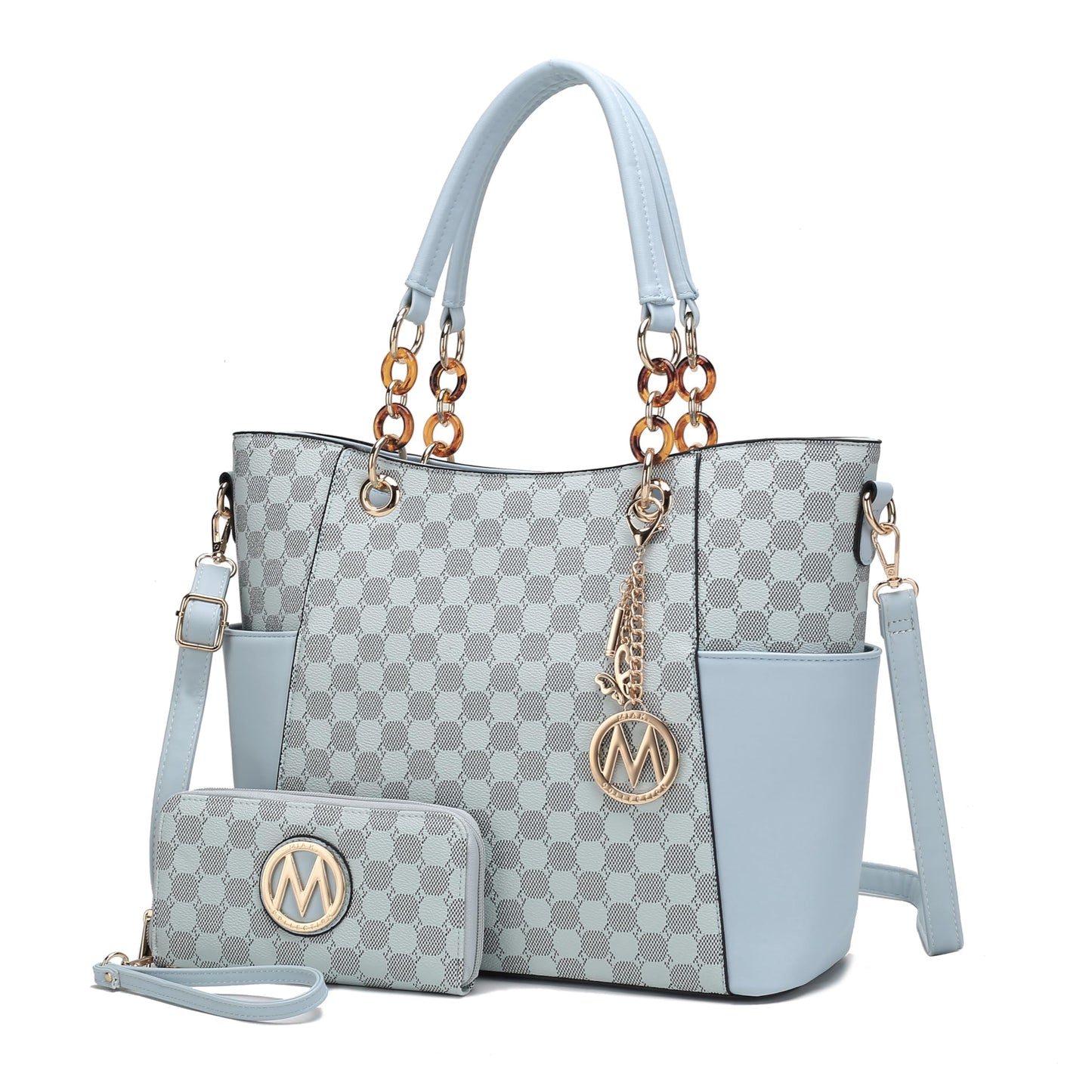 J’OMOR by Mia Merlina Tote Bag for Women, Print Handbag Set with Wallet Top-Handle Bag Vegan Leather Purse