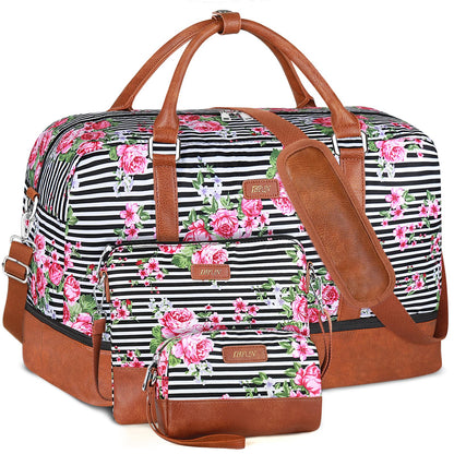 IBFUN Weekender Bags for Women, 21" Weekender Travel Bag, Travel Duffle Bag Carry on Overnight Duffel Bag 3PCS
