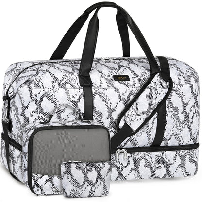 IBFUN Weekender Bags for Women, 21" Weekender Travel Bag, Travel Duffle Bag Carry on Overnight Duffel Bag 3PCS