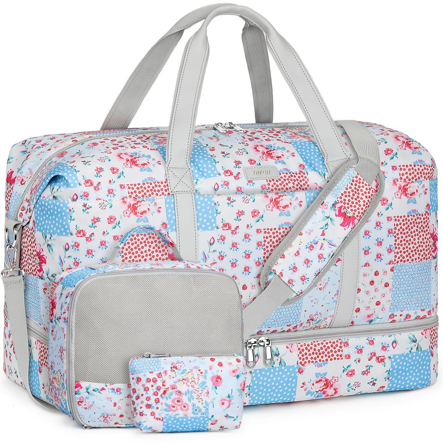 IBFUN Weekender Bags for Women, 21" Weekender Travel Bag, Travel Duffle Bag Carry on Overnight Duffel Bag 3PCS
