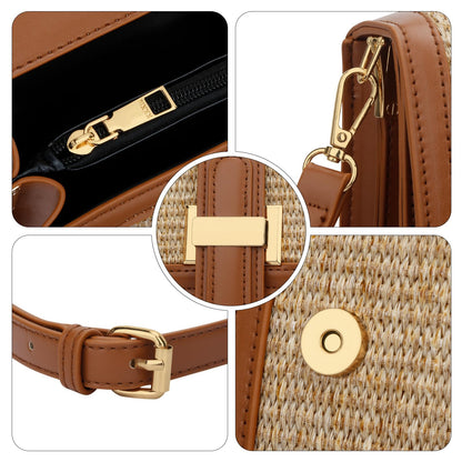 KKXIU Crossbody Bags for Women - Top Handle Purses for Lady, Leather Handbags Shoulder Clutch with Adjustable Shoulder Strap