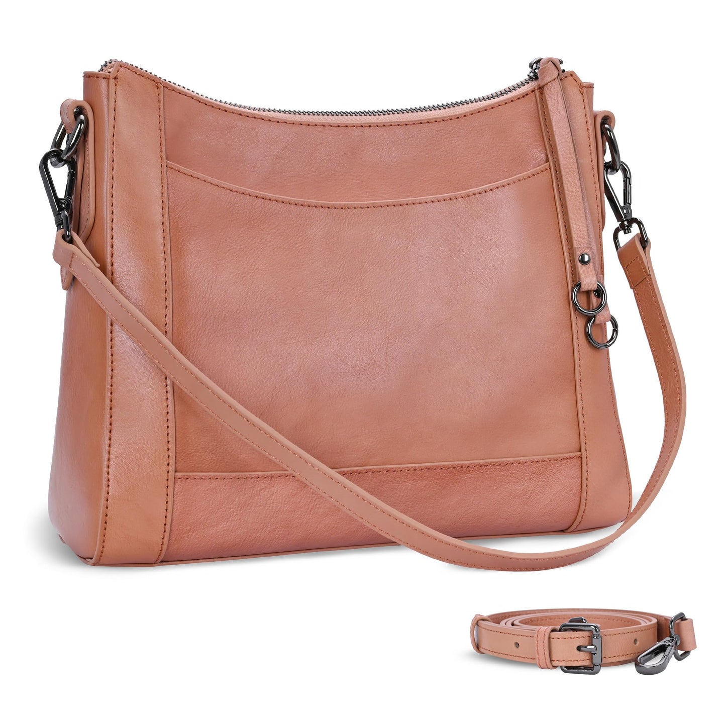 Iswee Leather Crossbody Bags for Women Shoulder Purse Medium Hobo Genuine Leather Satchel Purses and Handbags