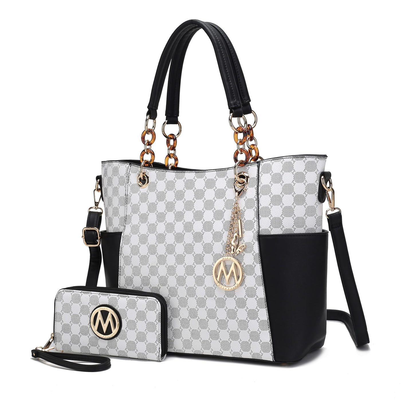 J’OMOR by Mia Merlina Tote Bag for Women, Print Handbag Set with Wallet Top-Handle Bag Vegan Leather Purse