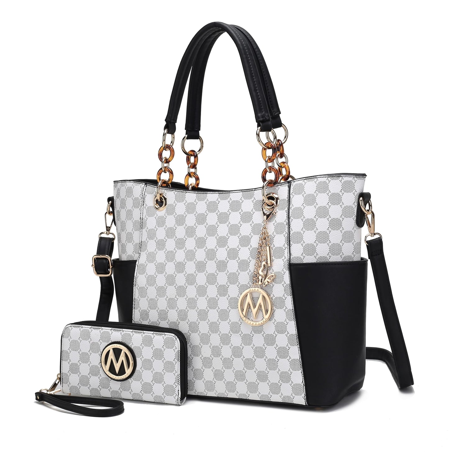 J’OMOR by Mia Merlina Tote Bag for Women, Print Handbag Set with Wallet Top-Handle Bag Vegan Leather Purse