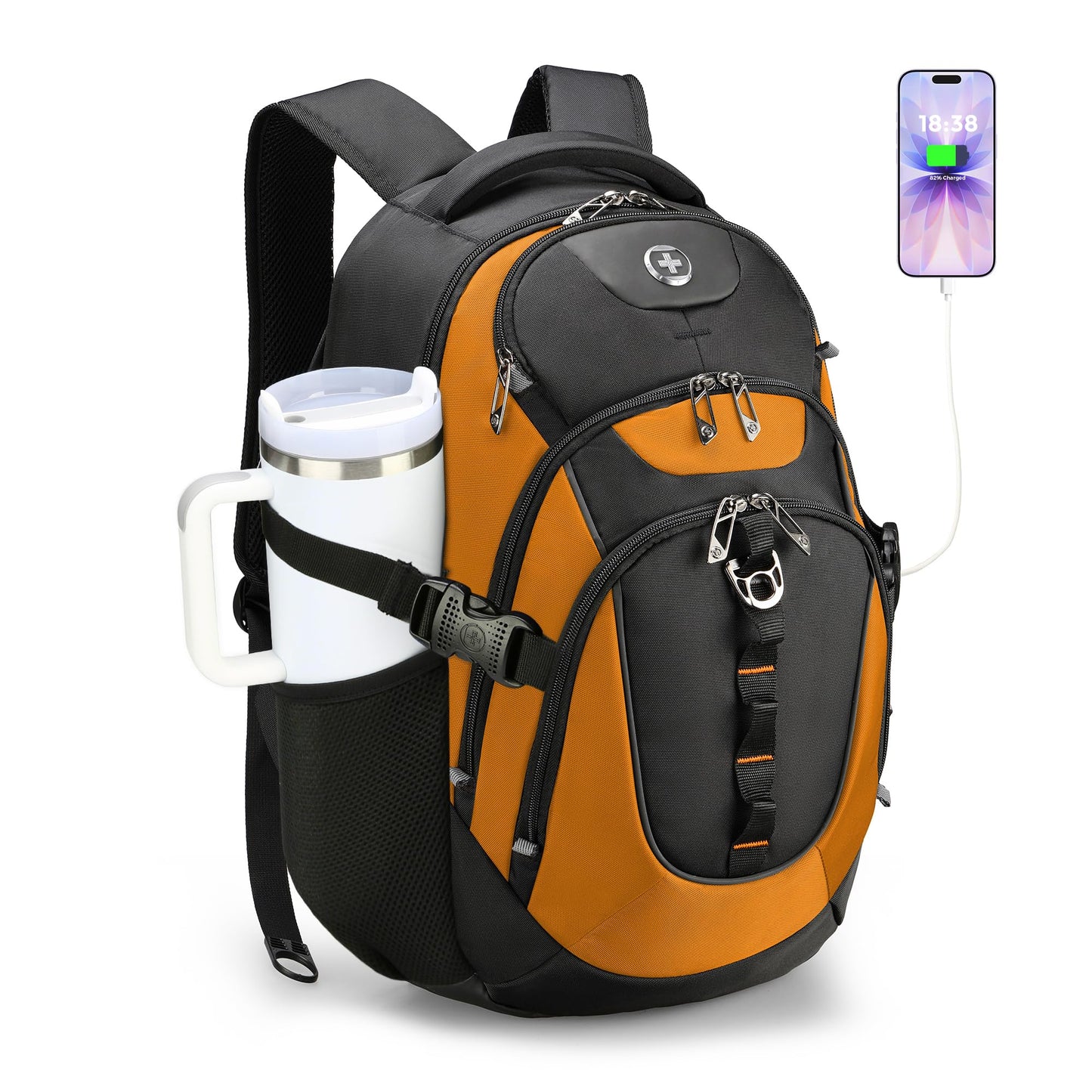 Swissdigital Business Travel Laptop Backpack-for Man and Woman with Smart USB Charging Port Fits 15.6 inches laptops, Blue