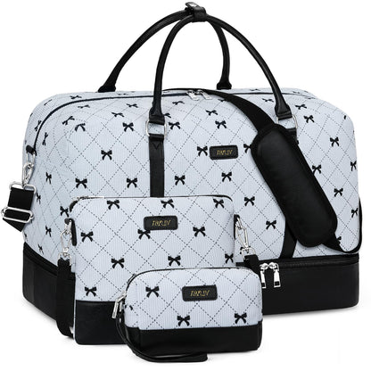 IBFUN Weekender Bags for Women, 21" Weekender Travel Bag, Travel Duffle Bag Carry on Overnight Duffel Bag 3PCS