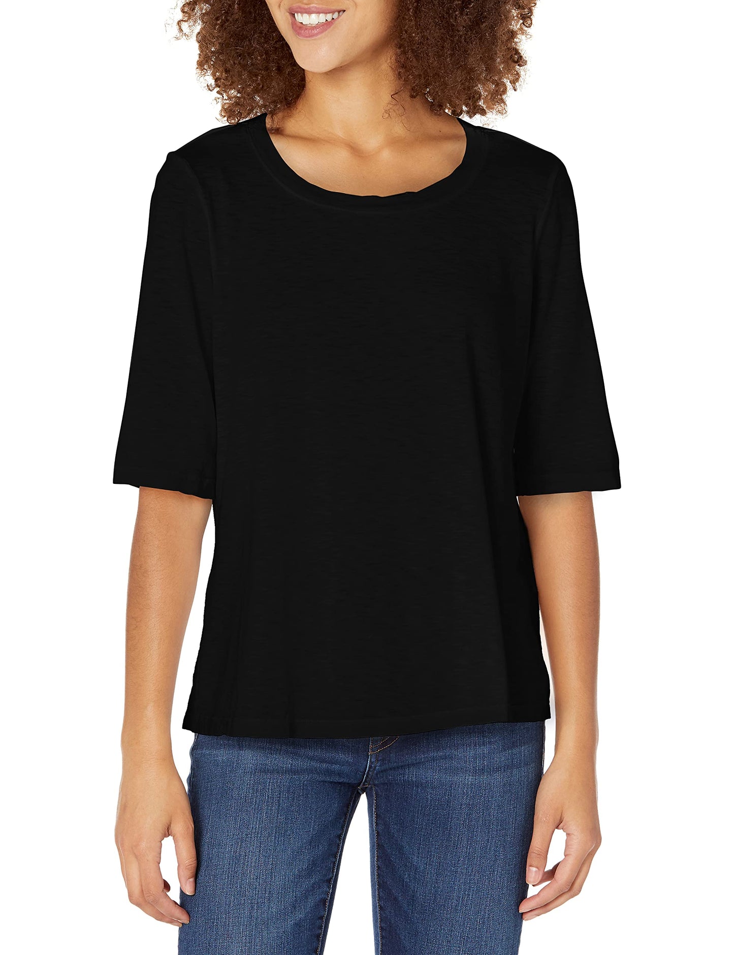 Michael Stars Women's Supima¿ Cotton Slub Elbow Sleeve Swing Tee