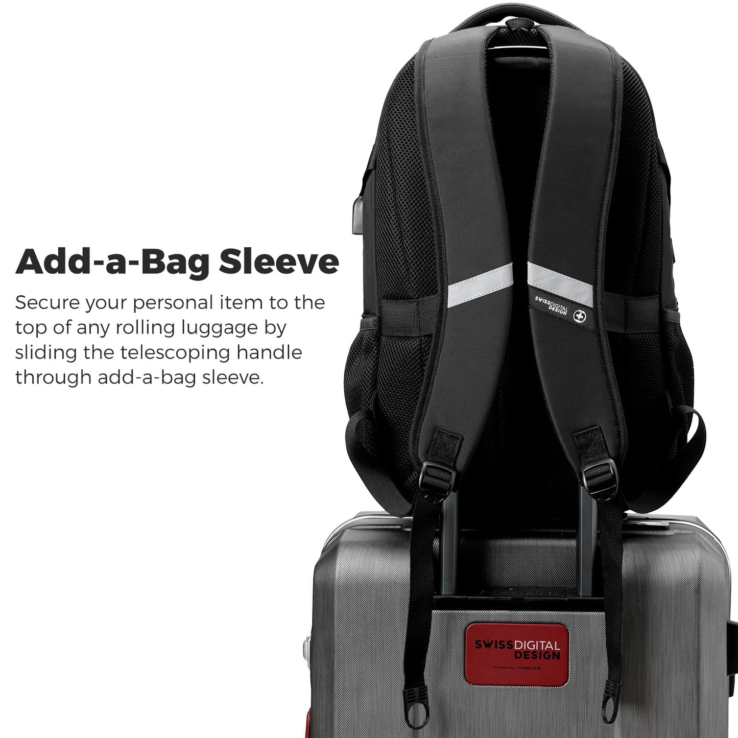 Swissdigital Business Travel Laptop Backpack-for Man and Woman with Smart USB Charging Port Fits 15.6 inches laptops, Blue
