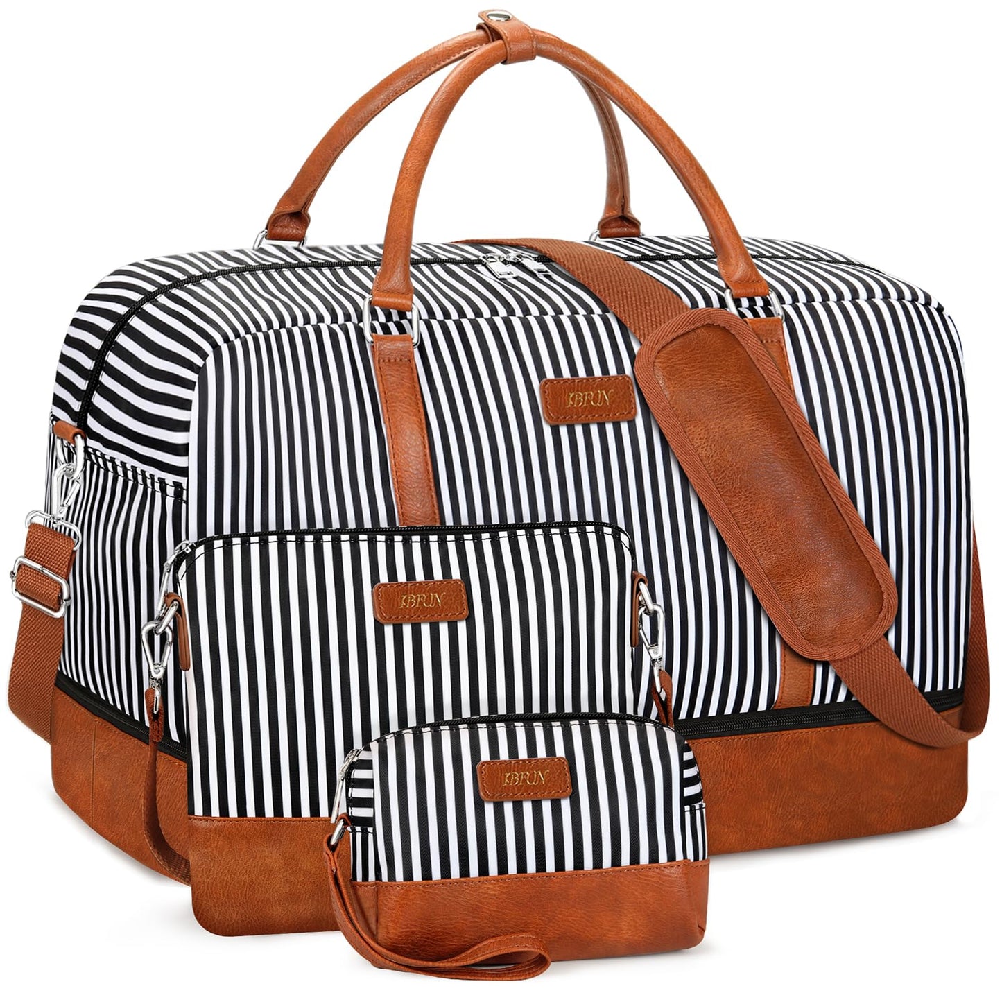 IBFUN Weekender Bags for Women, 21" Weekender Travel Bag, Travel Duffle Bag Carry on Overnight Duffel Bag 3PCS