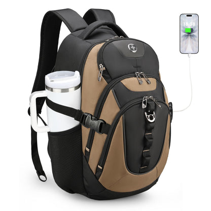 Swissdigital Business Travel Laptop Backpack-for Man and Woman with Smart USB Charging Port Fits 15.6 inches laptops, Blue