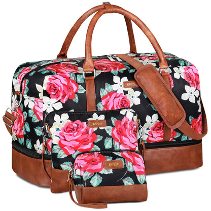 IBFUN Weekender Bags for Women, 21" Weekender Travel Bag, Travel Duffle Bag Carry on Overnight Duffel Bag 3PCS