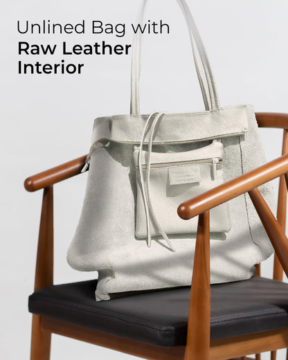 TAKEASY Genuine Italian Leather Tote Bag for Women, Large Slouchy Purse