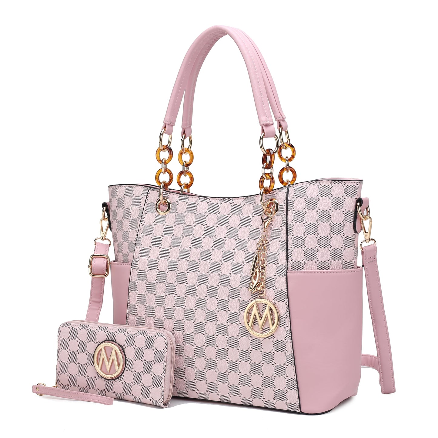 J’OMOR by Mia Merlina Tote Bag for Women, Print Handbag Set with Wallet Top-Handle Bag Vegan Leather Purse