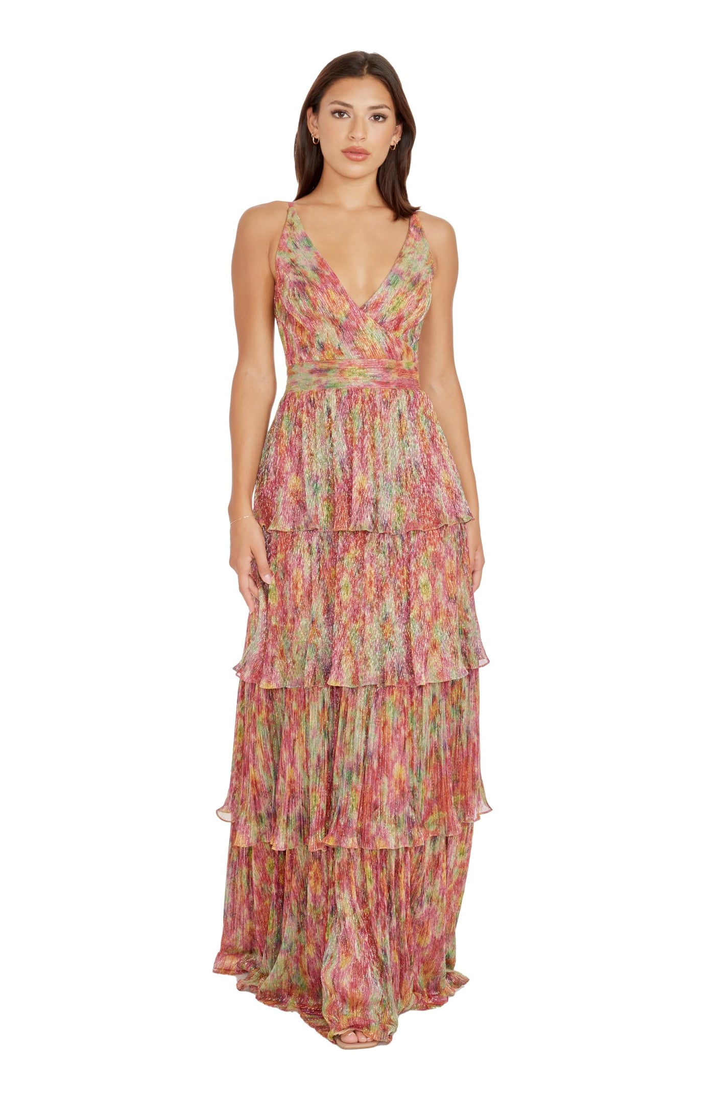 Dress The Population Women's Lorain Fit and Flare Maxi Dress