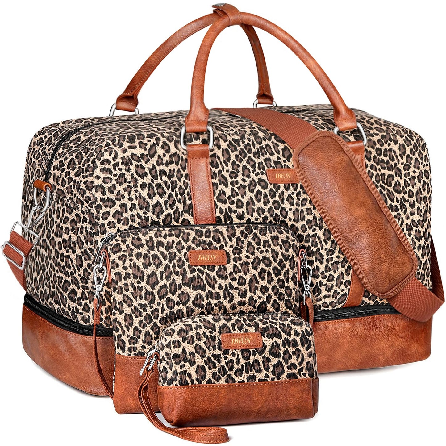 IBFUN Weekender Bags for Women, 21" Weekender Travel Bag, Travel Duffle Bag Carry on Overnight Duffel Bag 3PCS