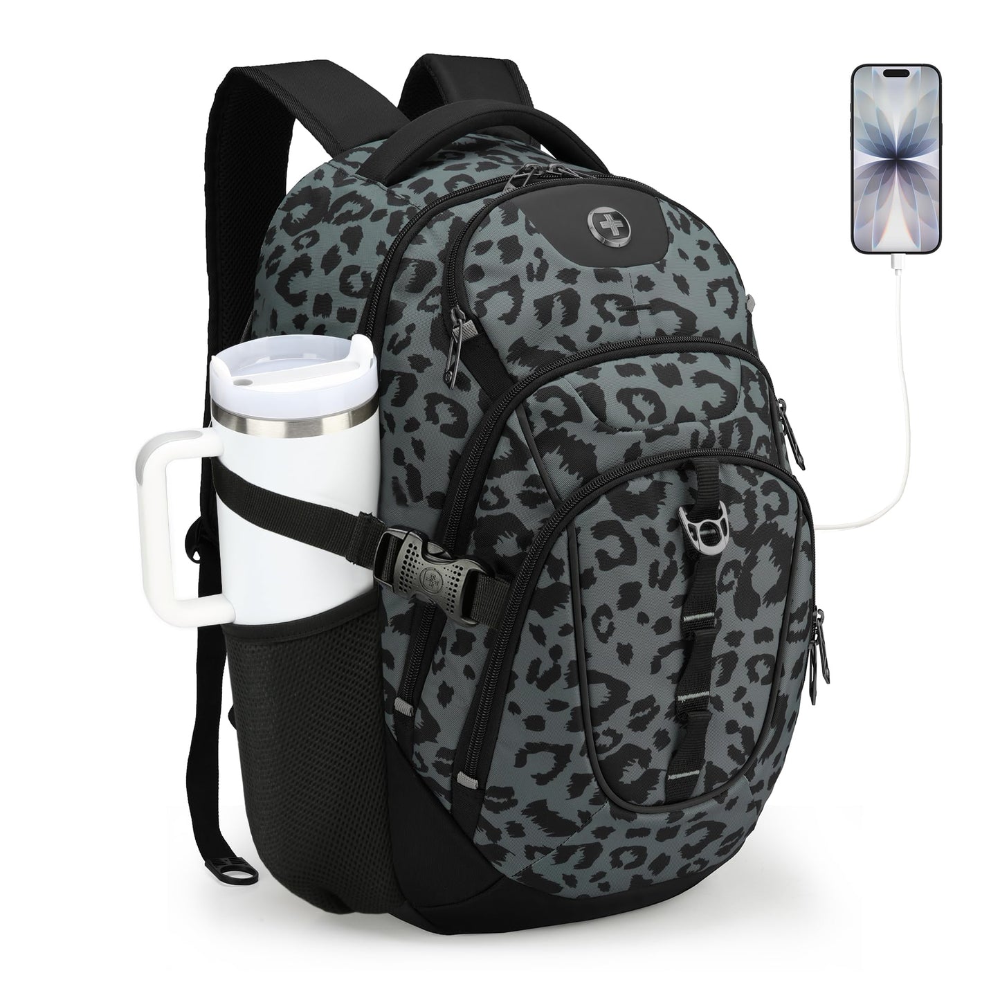 Swissdigital Business Travel Laptop Backpack-for Man and Woman with Smart USB Charging Port Fits 15.6 inches laptops, Blue