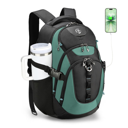 Swissdigital Business Travel Laptop Backpack-for Man and Woman with Smart USB Charging Port Fits 15.6 inches laptops, Blue