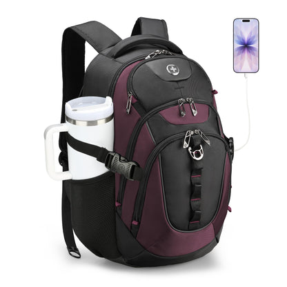 Swissdigital Business Travel Laptop Backpack-for Man and Woman with Smart USB Charging Port Fits 15.6 inches laptops, Blue