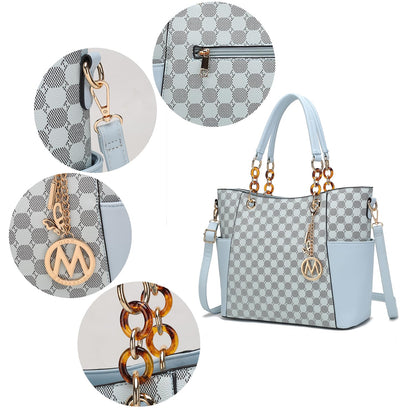 J’OMOR by Mia Merlina Tote Bag for Women, Print Handbag Set with Wallet Top-Handle Bag Vegan Leather Purse