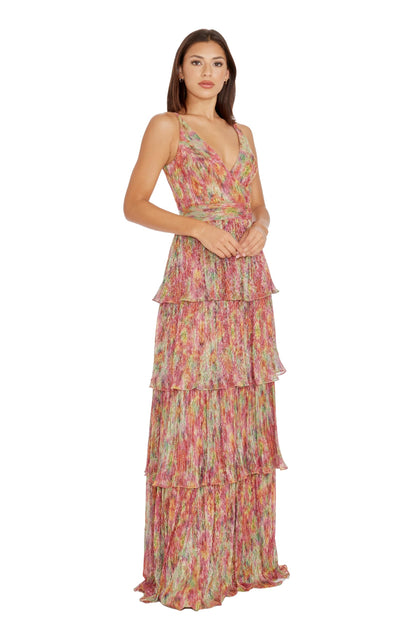 Dress The Population Women's Lorain Fit and Flare Maxi Dress