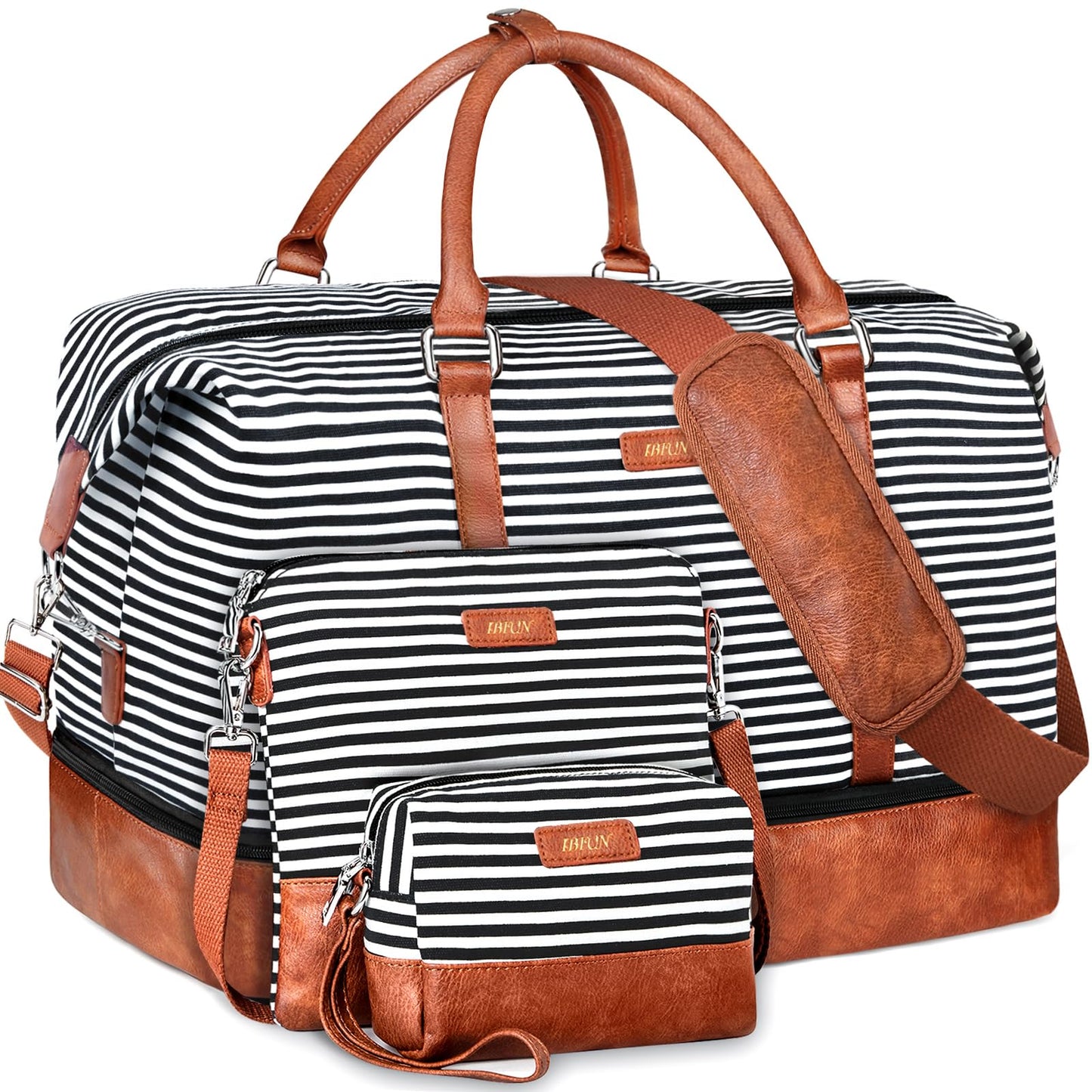 IBFUN Weekender Bags for Women, 21" Weekender Travel Bag, Travel Duffle Bag Carry on Overnight Duffel Bag 3PCS