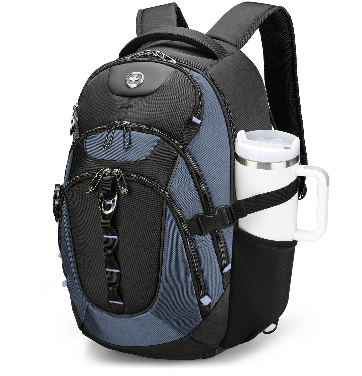 Swissdigital Business Travel Laptop Backpack-for Man and Woman with Smart USB Charging Port Fits 15.6 inches laptops, Blue