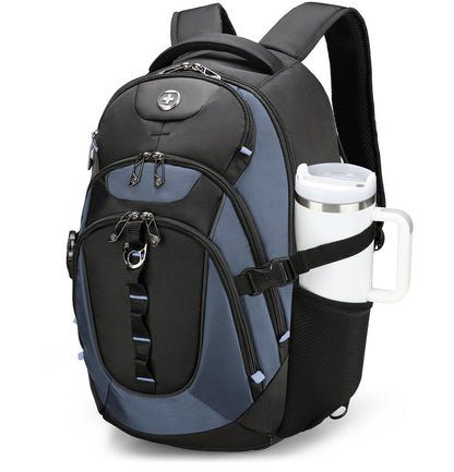 Swissdigital Business Travel Laptop Backpack-for Man and Woman with Smart USB Charging Port Fits 15.6 inches laptops, Blue