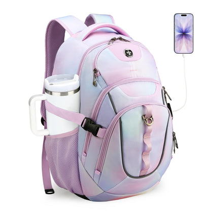 Swissdigital Business Travel Laptop Backpack-for Man and Woman with Smart USB Charging Port Fits 15.6 inches laptops, Blue