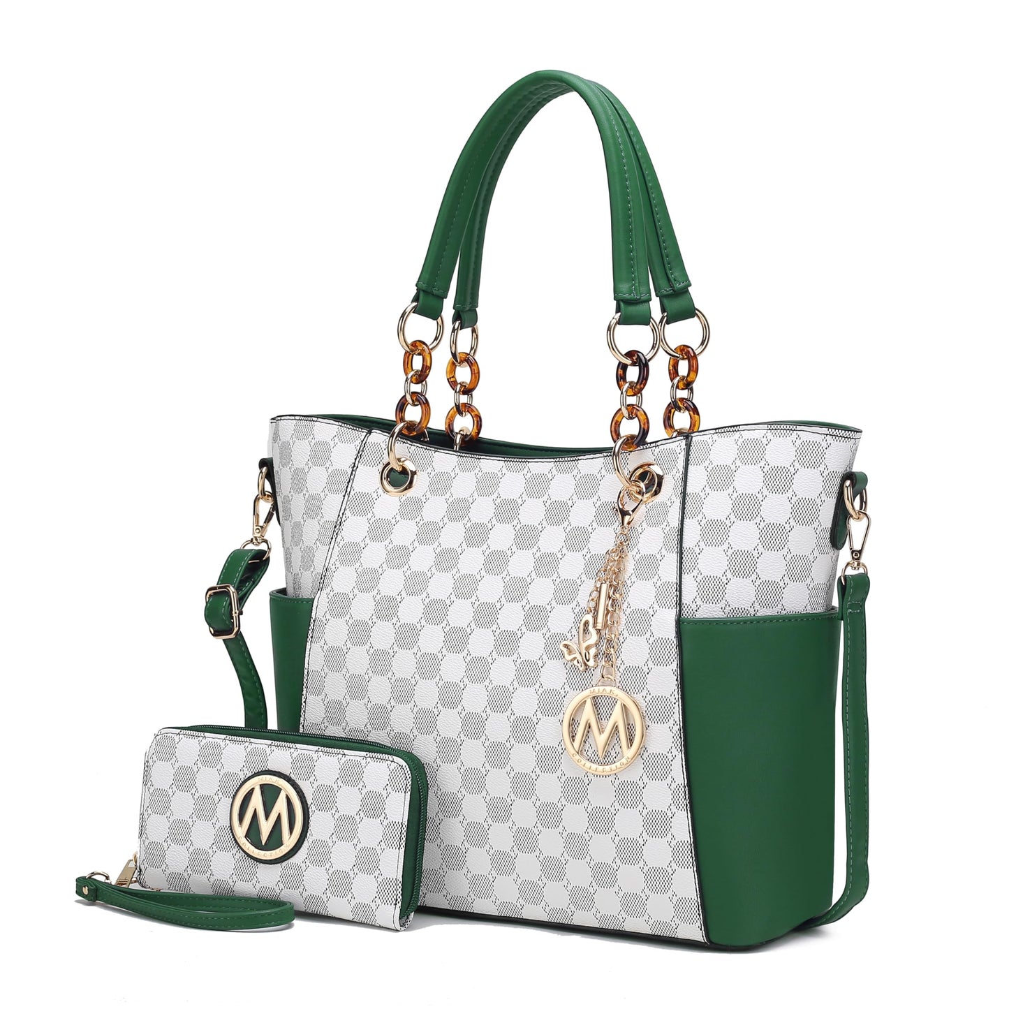 J’OMOR by Mia Merlina Tote Bag for Women, Print Handbag Set with Wallet Top-Handle Bag Vegan Leather Purse