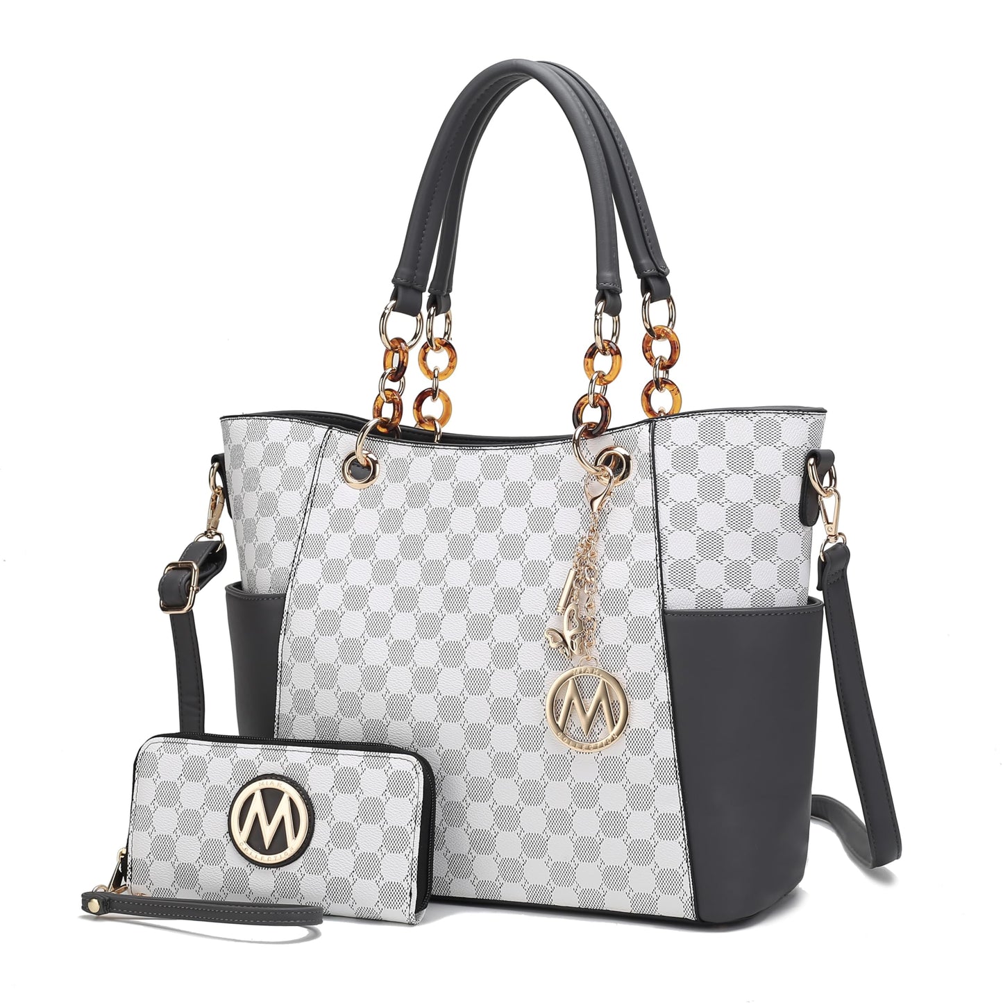 J’OMOR by Mia Merlina Tote Bag for Women, Print Handbag Set with Wallet Top-Handle Bag Vegan Leather Purse