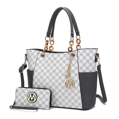 J’OMOR by Mia Merlina Tote Bag for Women, Print Handbag Set with Wallet Top-Handle Bag Vegan Leather Purse