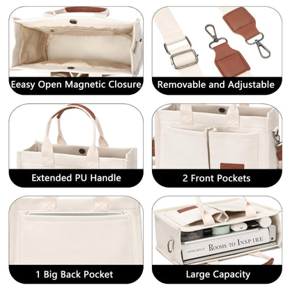 ZHMO Canvas Tote Bag for Women,Women's Bags Crossbody Bags Work Laptop Tote Bag Large Handbags Purse for Travel Nurse Teacher