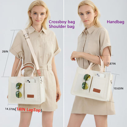 ZHMO Canvas Tote Bag for Women,Women's Bags Crossbody Bags Work Laptop Tote Bag Large Handbags Purse for Travel Nurse Teacher