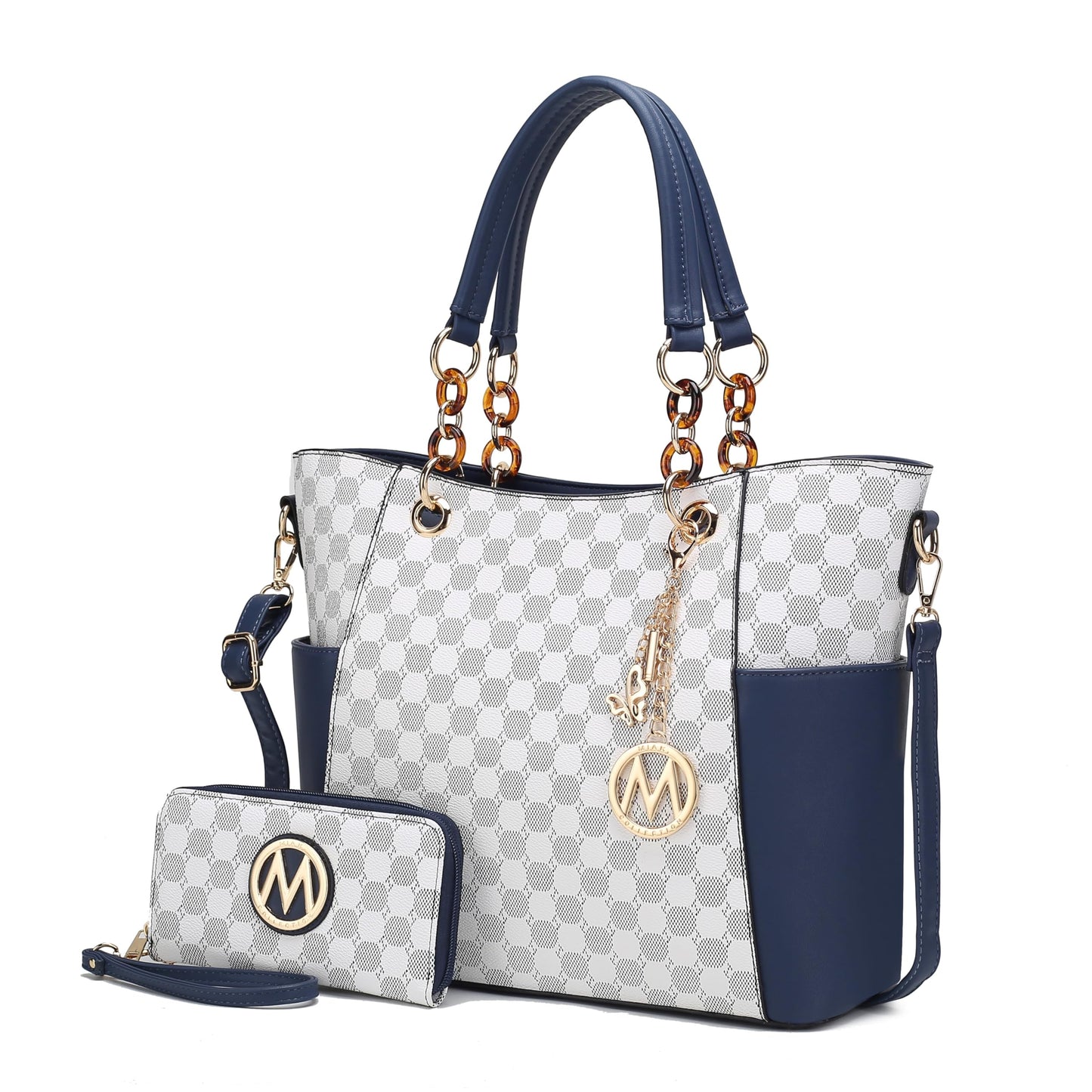 J’OMOR by Mia Merlina Tote Bag for Women, Print Handbag Set with Wallet Top-Handle Bag Vegan Leather Purse