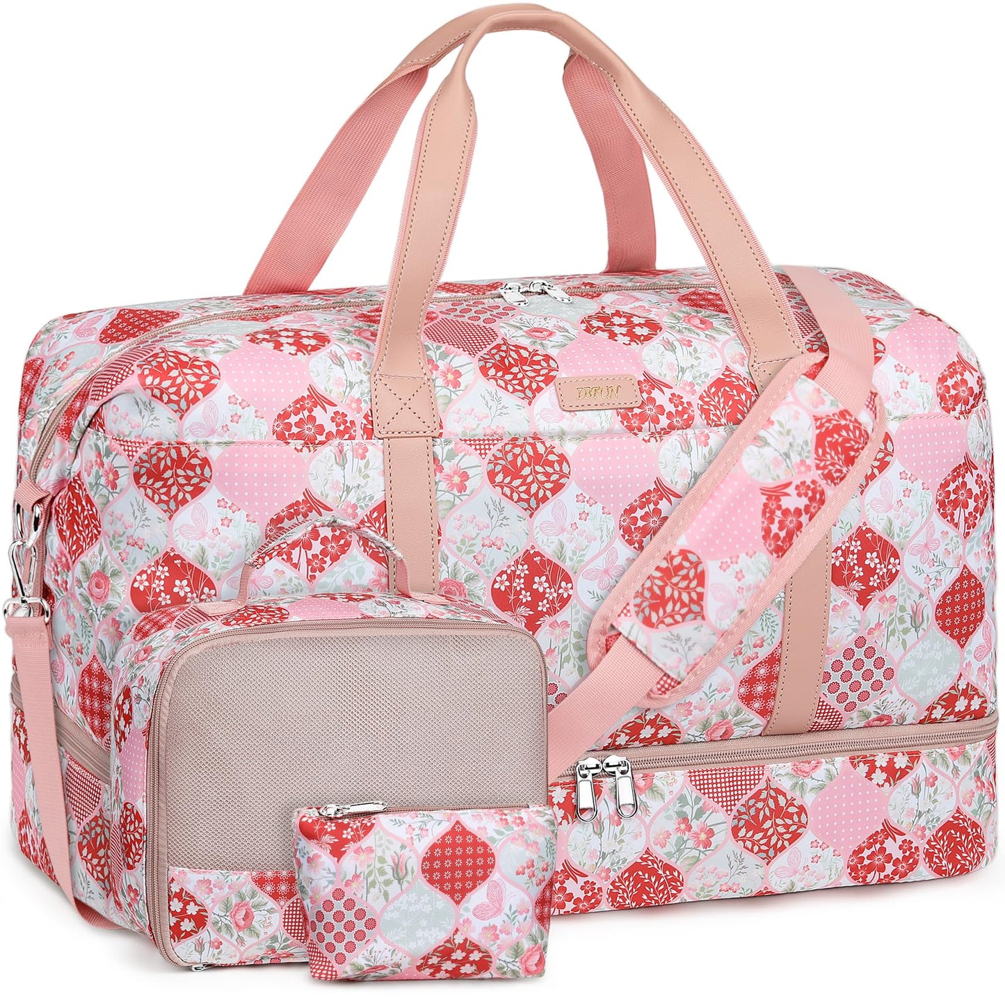IBFUN Weekender Bags for Women, 21" Weekender Travel Bag, Travel Duffle Bag Carry on Overnight Duffel Bag 3PCS