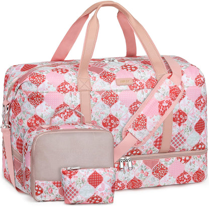 IBFUN Weekender Bags for Women, 21" Weekender Travel Bag, Travel Duffle Bag Carry on Overnight Duffel Bag 3PCS
