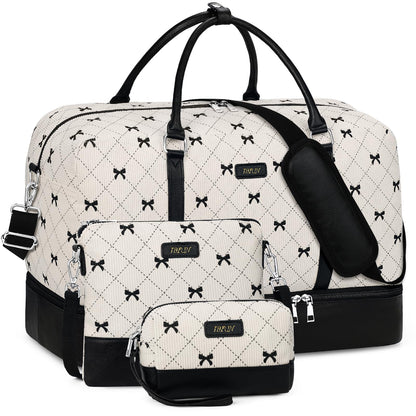 IBFUN Weekender Bags for Women, 21" Weekender Travel Bag, Travel Duffle Bag Carry on Overnight Duffel Bag 3PCS