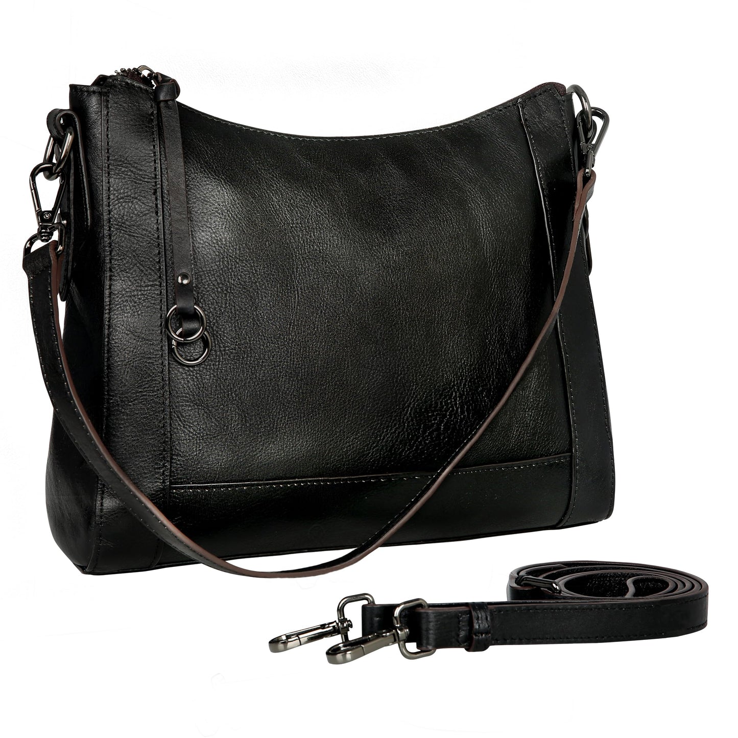 Iswee Leather Crossbody Bags for Women Shoulder Purse Medium Hobo Genuine Leather Satchel Purses and Handbags
