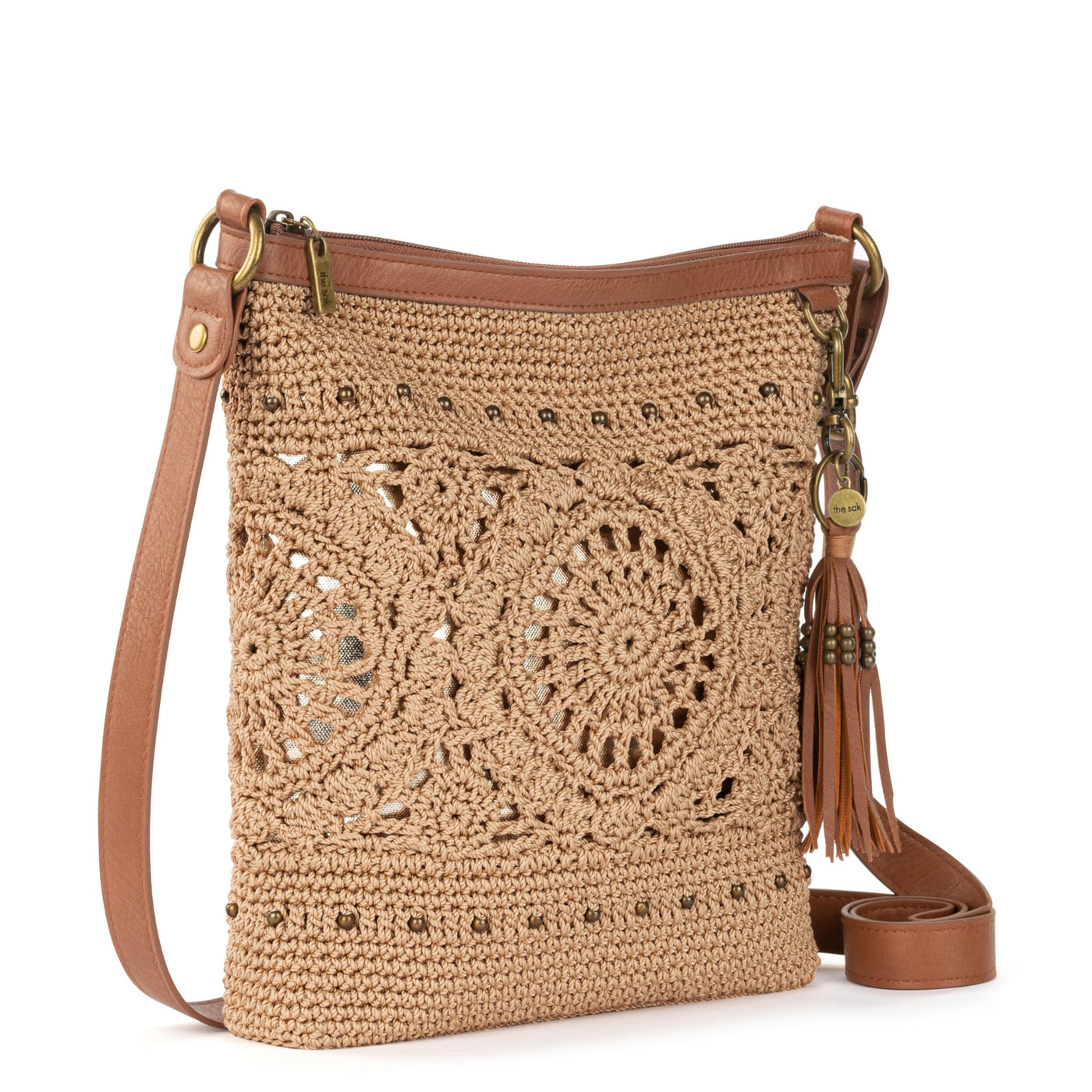 The Sak Lucia Crossbody Bag in Crochet, Convertible Purse with Adjustable Shoulder Strap