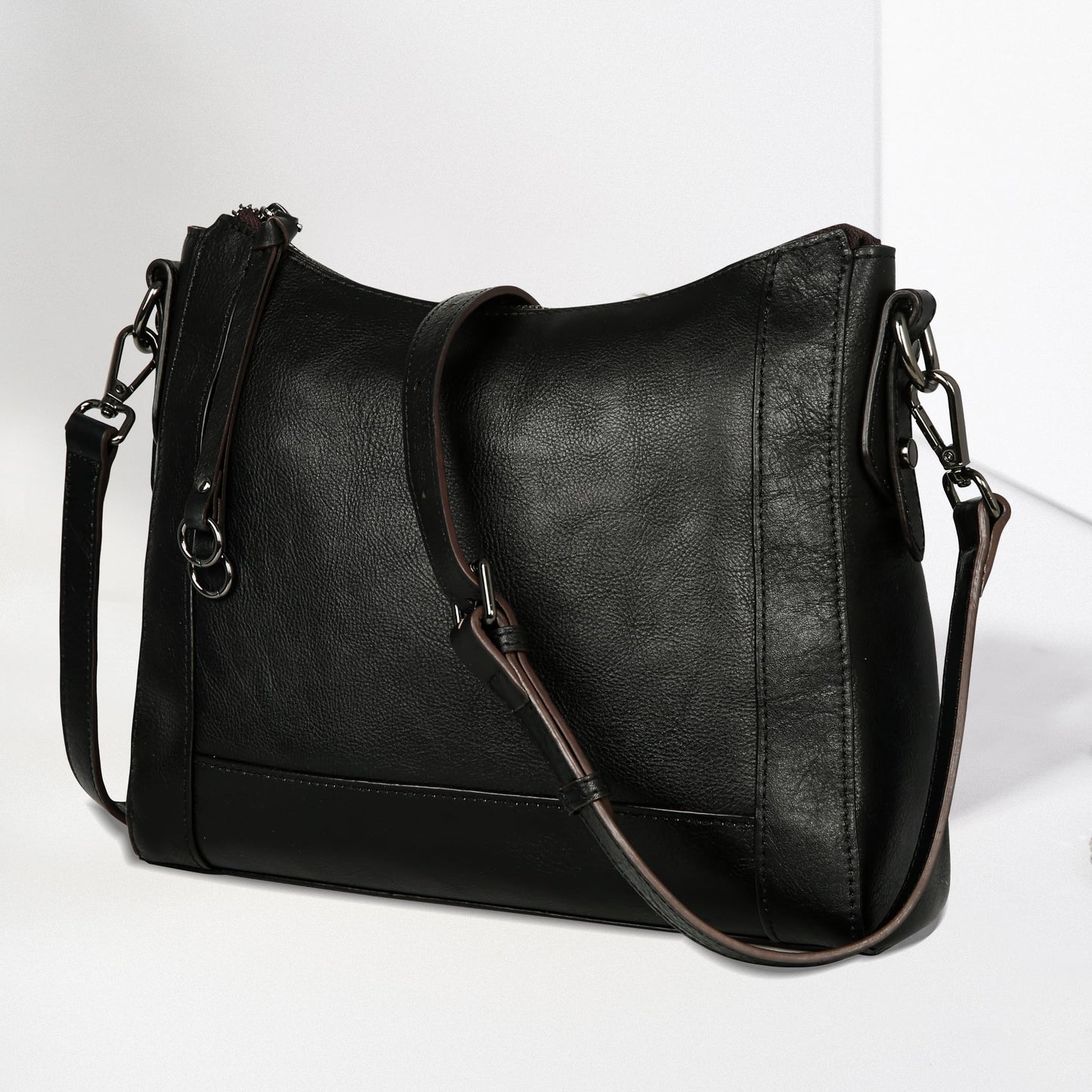 Iswee Leather Crossbody Bags for Women Shoulder Purse Medium Hobo Genuine Leather Satchel Purses and Handbags