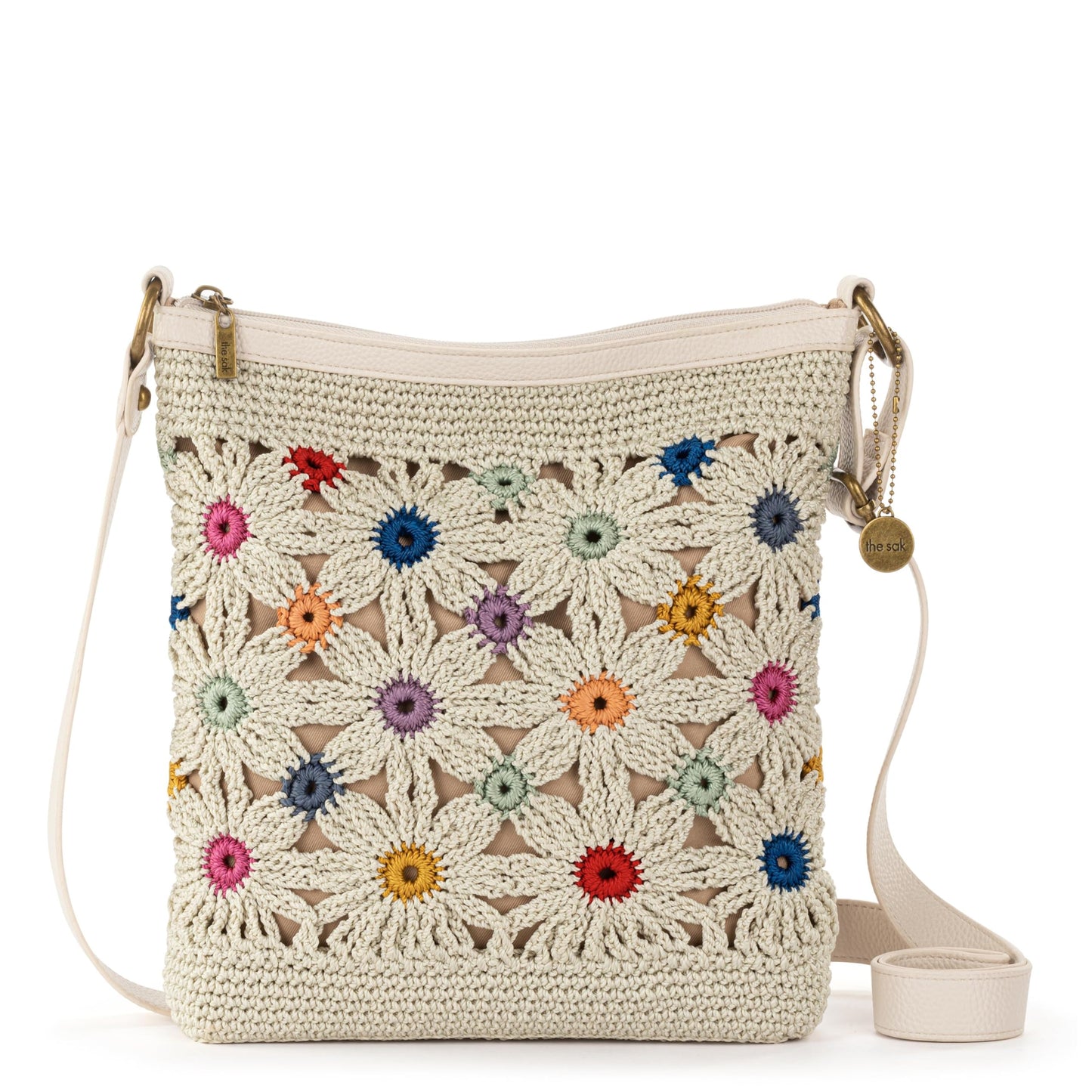 The Sak Lucia Crossbody Bag in Crochet, Convertible Purse with Adjustable Shoulder Strap